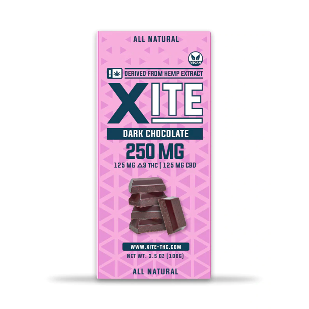xite d9 thc dark chocolate bar by Hemped NYC