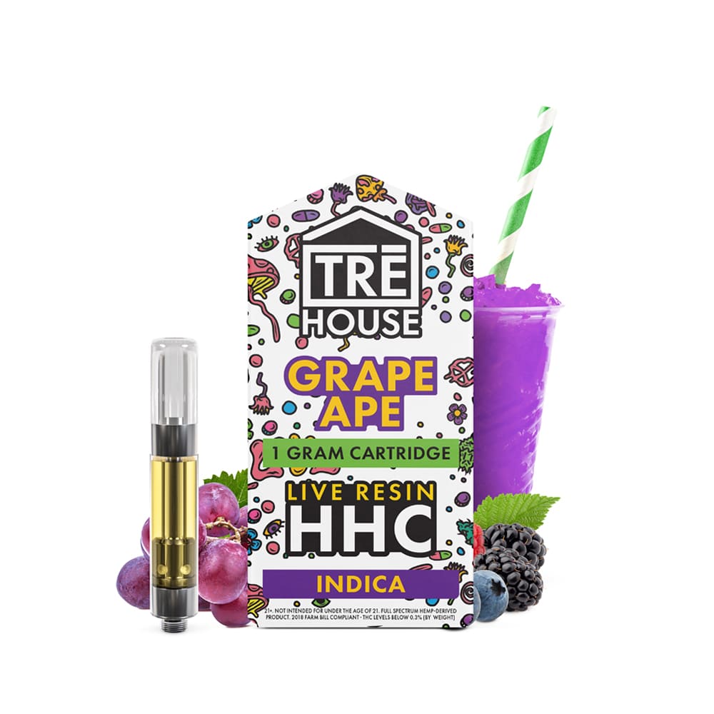 tre house live resin hhc grape ape cartridge